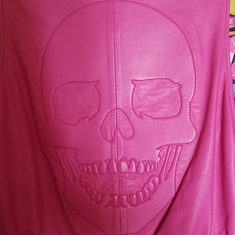 Pink leather Philipp Plein 0 2 petite XS skull - Picture 2 of 10